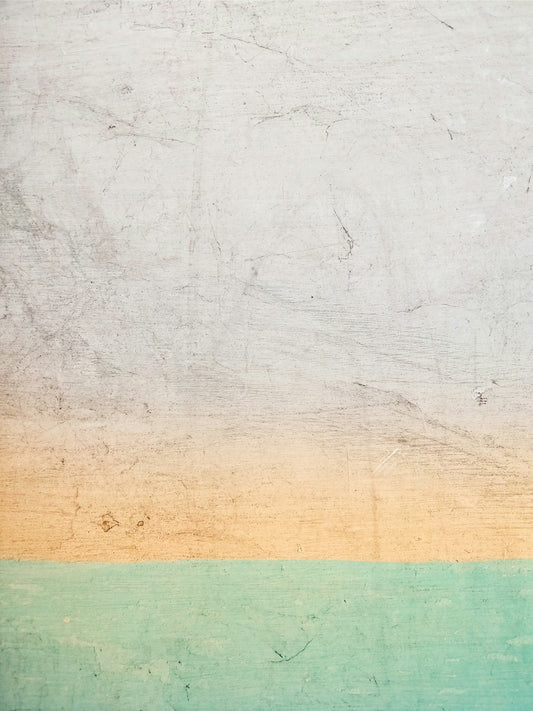 a white and green wall with a blue and yellow stripe