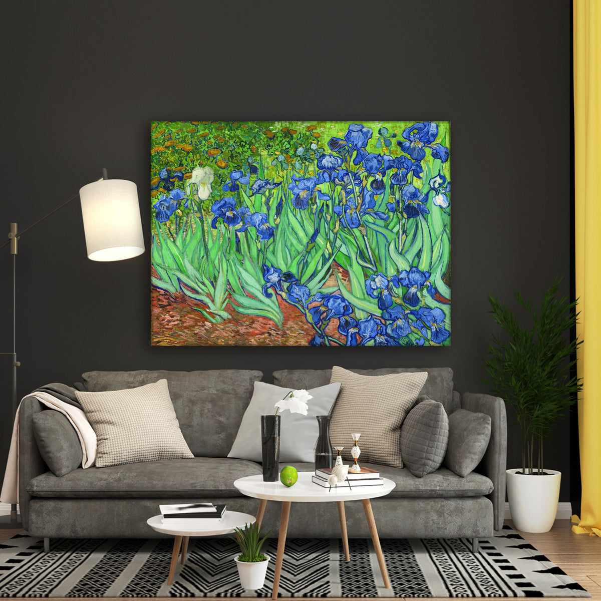 van Gogh Irises painting 1889 on canvas wall hanging