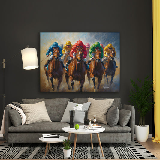 Horse Racing Riding Pictures Paintings for Sale: Capturing the Thrill in High-Definition Canvas Art