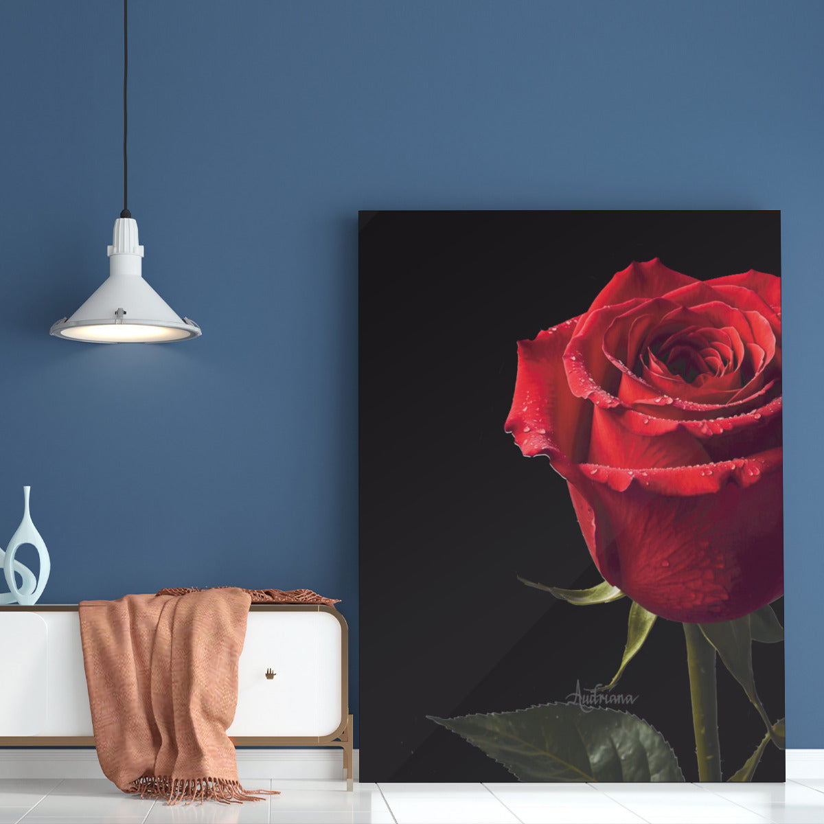Fine Art Metal Prints Red Rose Flower Wall Art