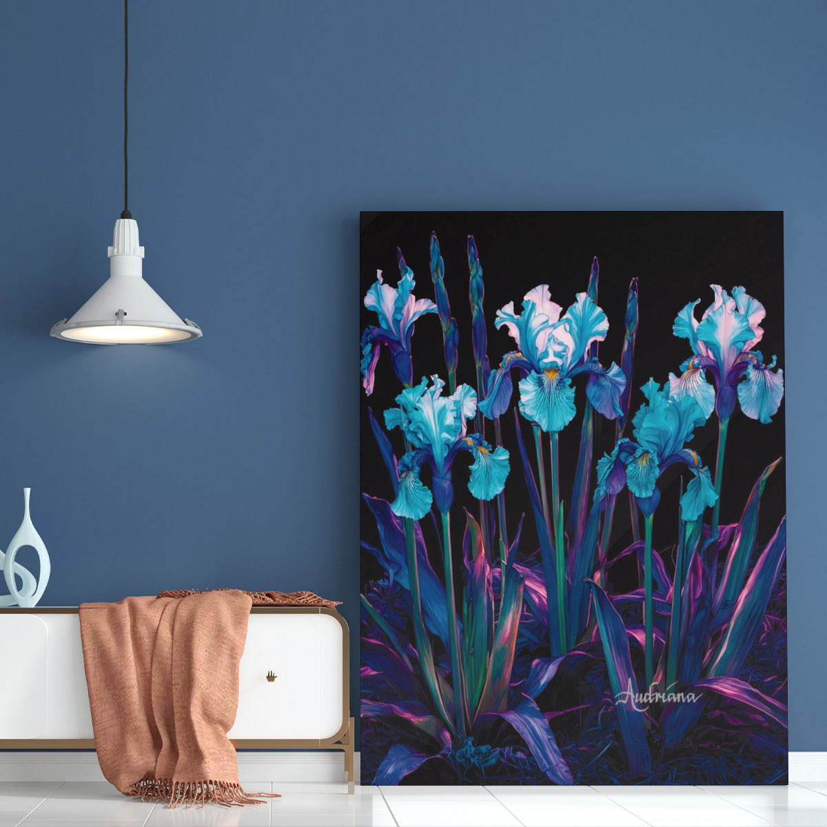 Metal Art Prints Iris Flowers