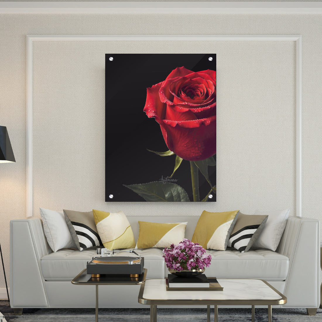 Fine Art Metal Prints Red Rose Flower Wall Art