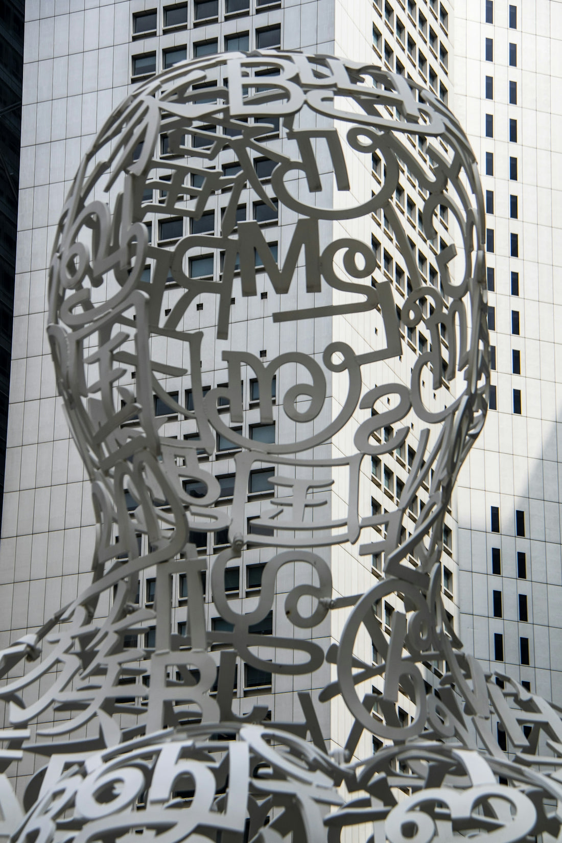 white and black glass building