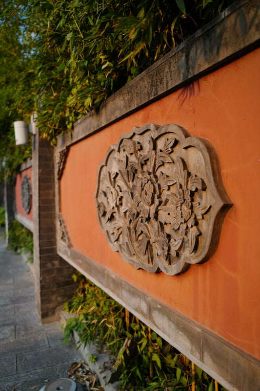 brown concrete wall with gray concrete wall