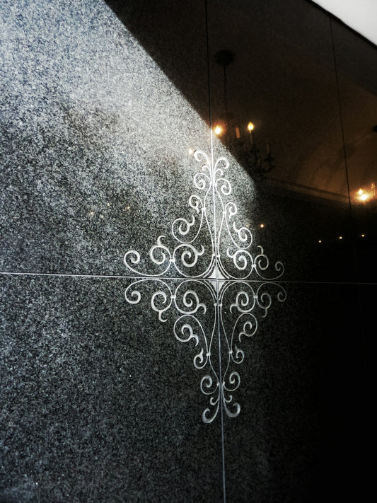 white string lights on gray concrete wall