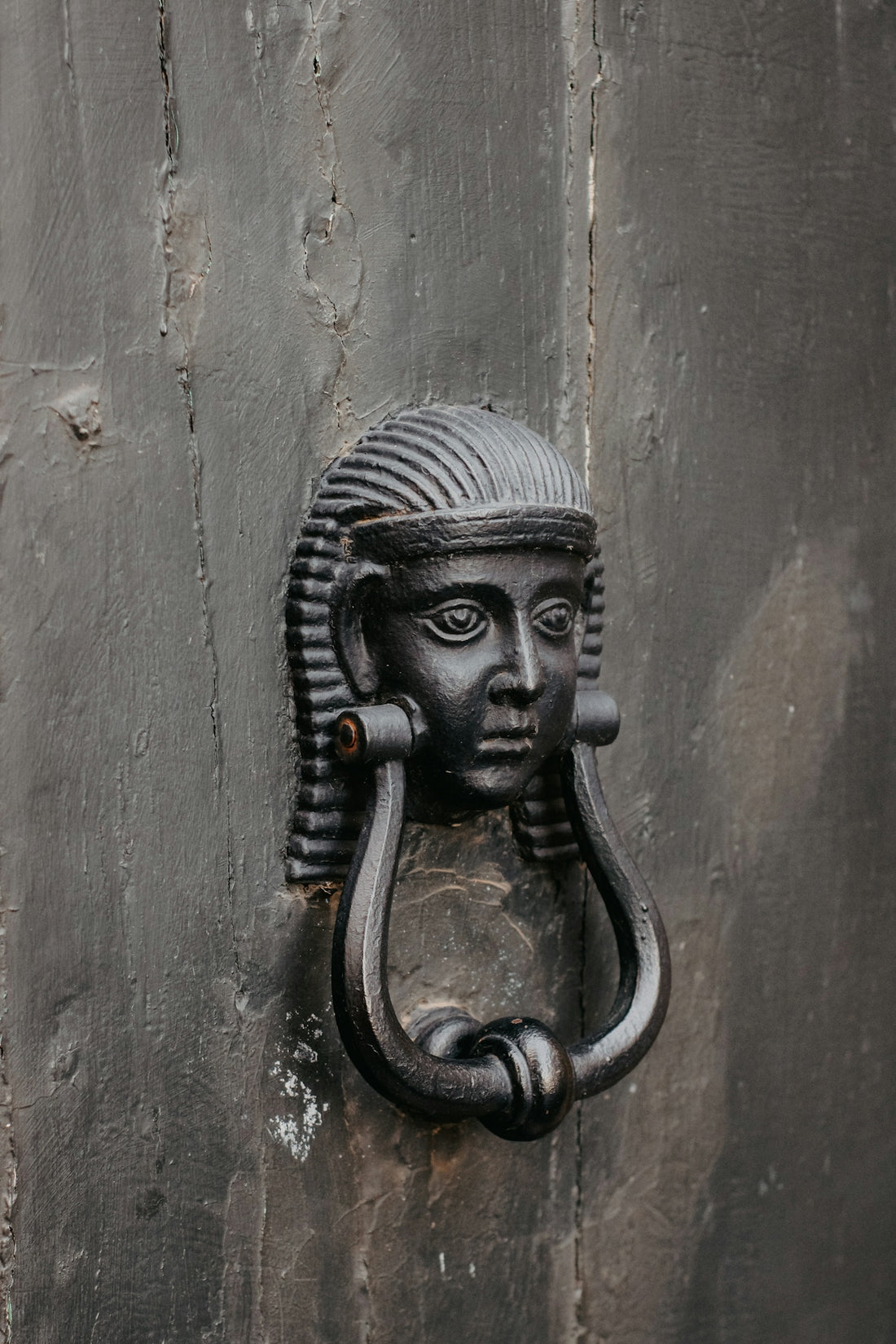 a door handle with a face on it