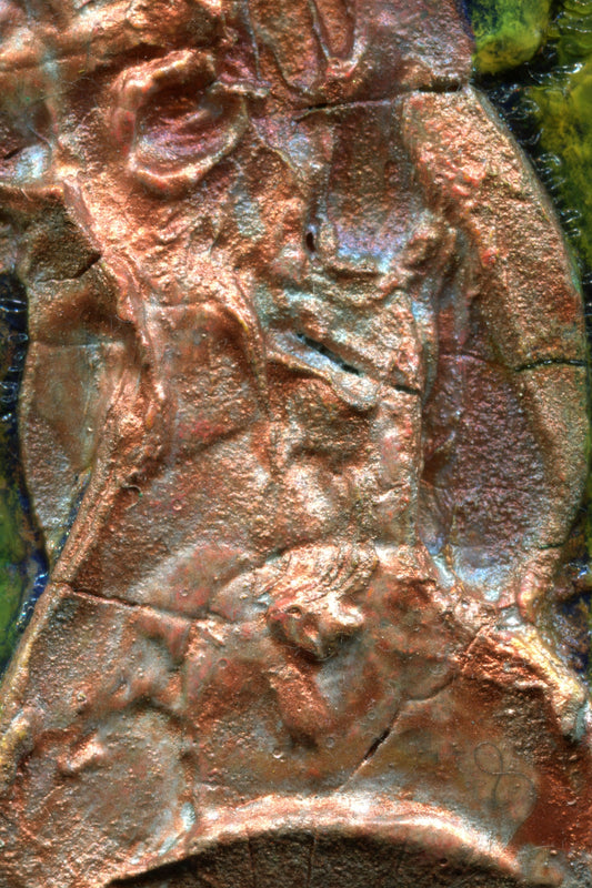 A close up of a piece of art