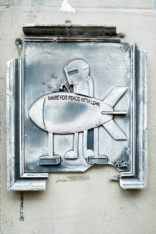 Robot welds made for peace with love bomb