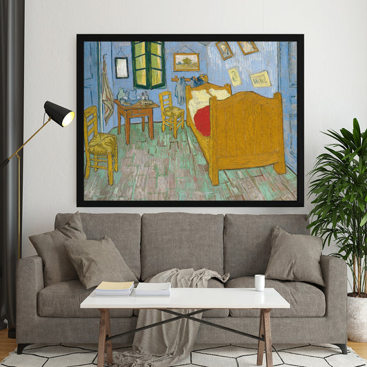 The Bedroom painting on framed canvas by Vincent van Gogh