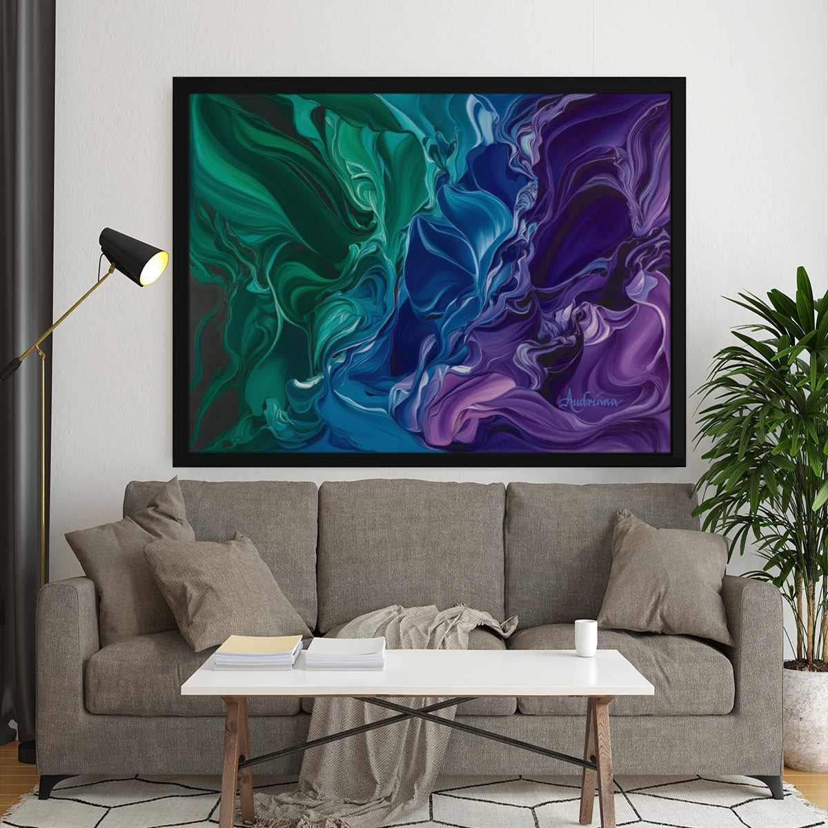 glorious swirls of green, blue, and purple abstract art