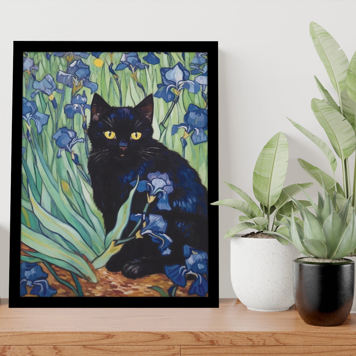 Irises Artwork Vincent van Gogh Cat Painting